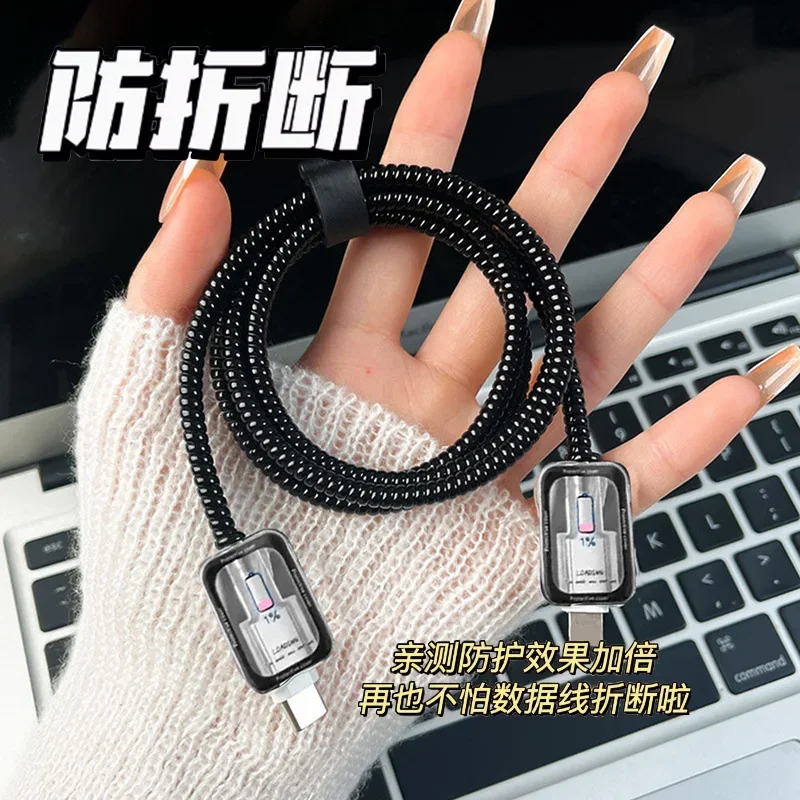 Charger Protector Case for IPhone 15 14 13 12 Pro Max 18/20W Charger Case Shell USB Cable Cover Charging Data Cord Winder Wrap thumbnail 3