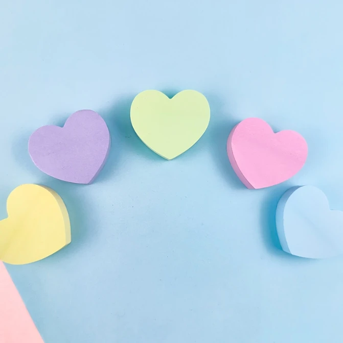 Heart Sticky Notes Notepad Self Sticky Note Pads Notebook Planner Sticker For Office School Stationery Accessories 120 Sheets thumbnail 2