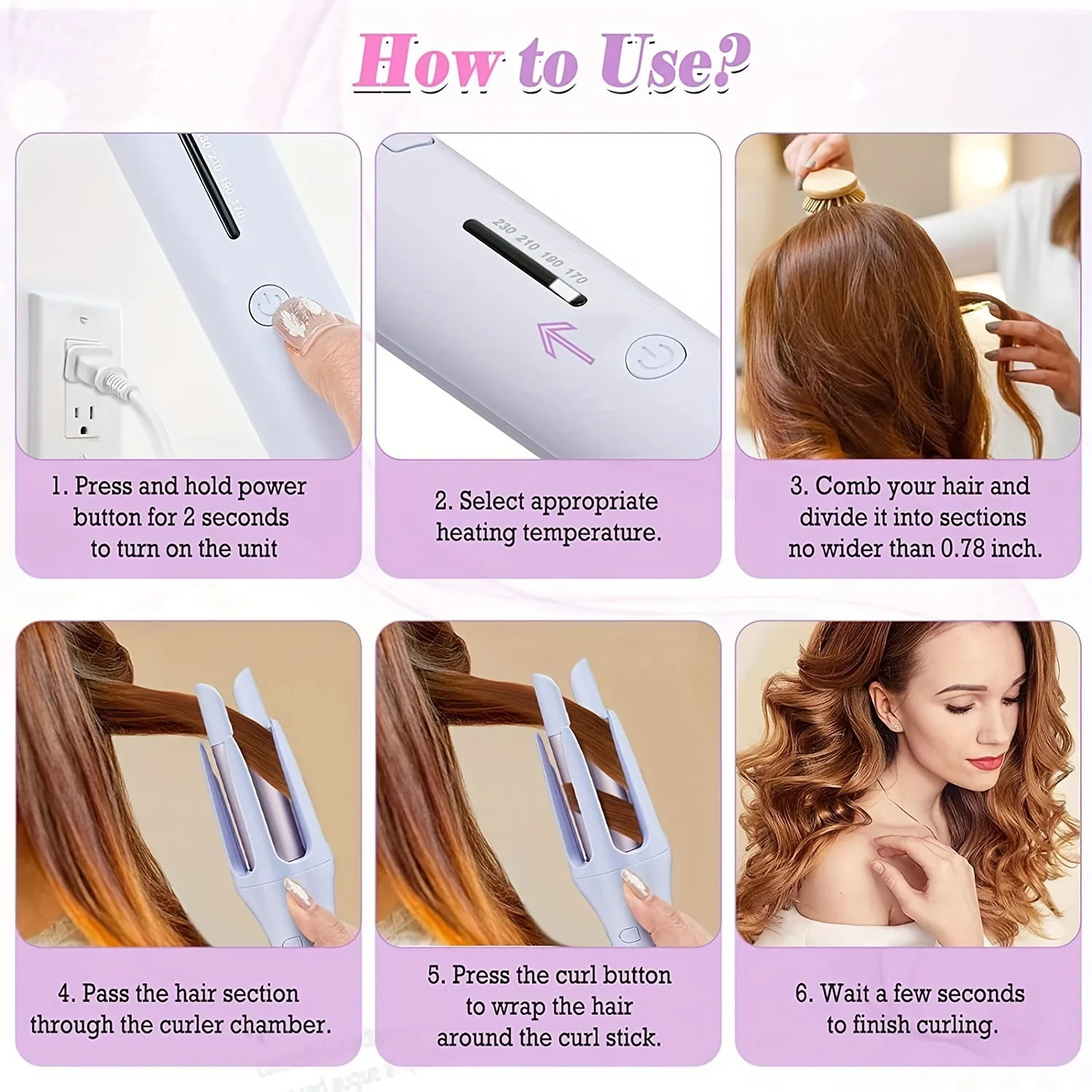 Automatic Hair Curler 32MM Auto Rotating Ceramic Hair Roller Professional Curling Iron Curling Wand Hair Waver thumbnail 4