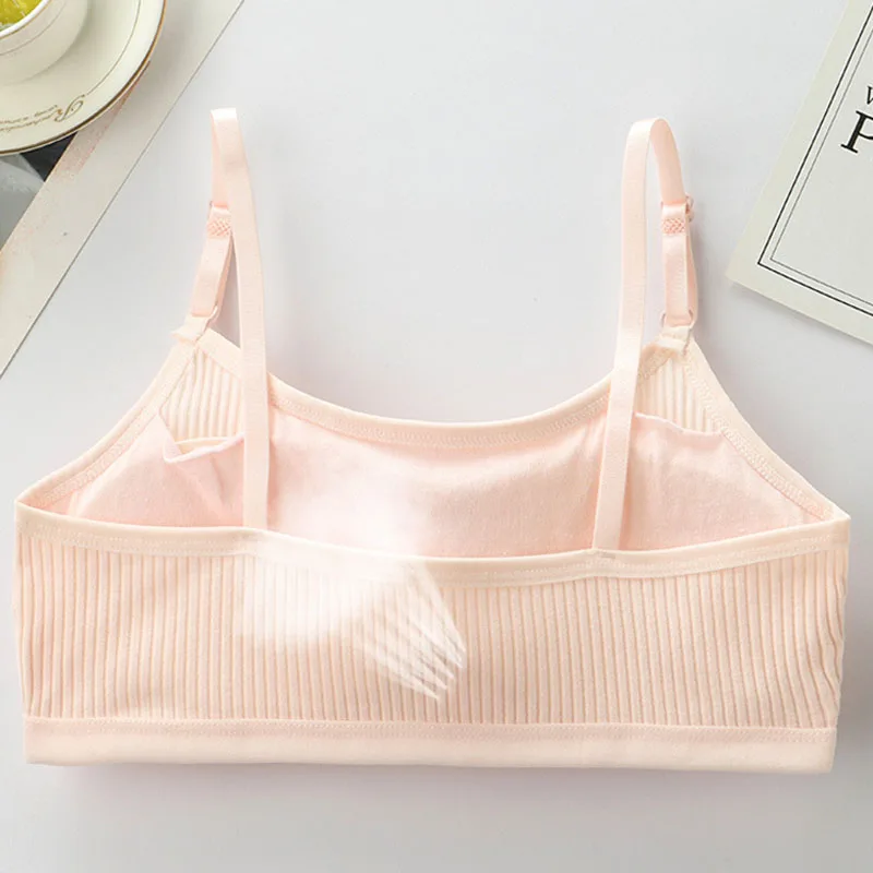 4 Pcs/Lot Children Innerwear Cotton Girls Bra Removable Sponge Cup Puberty Girls Training Bras Breathable Teenage Girl Brassiere thumbnail 2