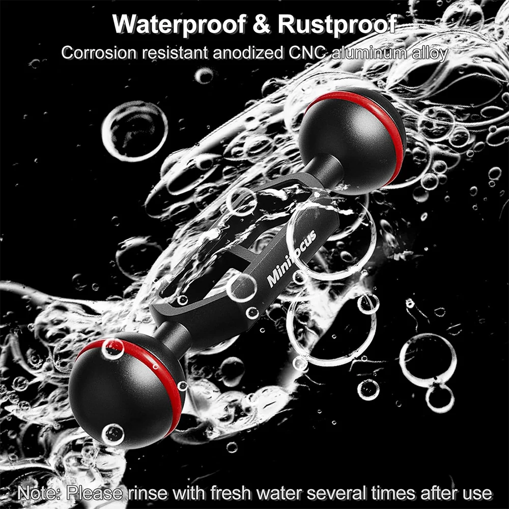 Diving Light Double Arm System Connector Dual 1 inch Ball Head Extension for Camera Tray Video Flashlight Dive Torch Lihgt Mount thumbnail 4