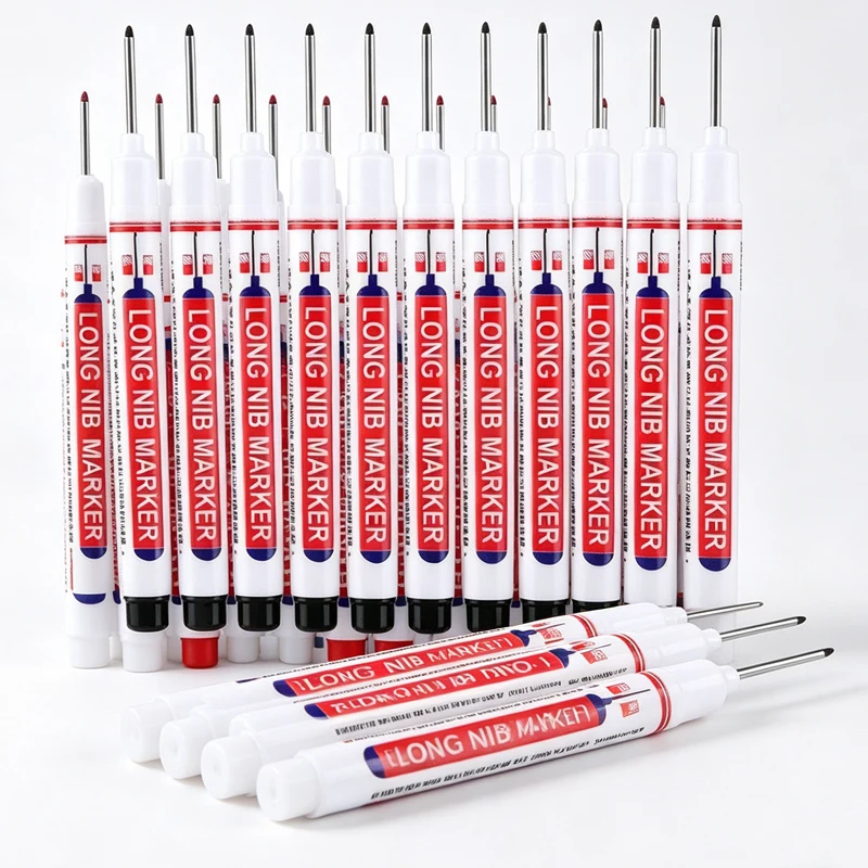 4Pcs White 20mm Deep Hole Long Nib Head Markers Set for Metal Perforating Pen Bathroom Woodworking Decoration Multi-Purpose thumbnail 6