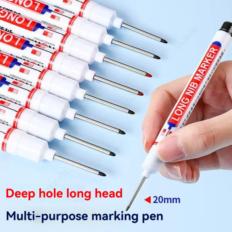 4Pcs White 20mm Deep Hole Long Nib Head Markers Set for Metal Perforating Pen Bathroom Woodworking Decoration Multi-Purpose thumbnail 2
