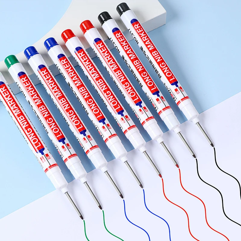 4Pcs White 20mm Deep Hole Long Nib Head Markers Set for Metal Perforating Pen Bathroom Woodworking Decoration Multi-Purpose thumbnail 3