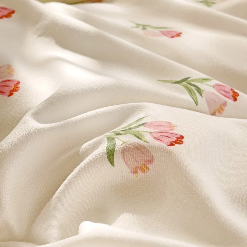 3-piece  Knitted And Washed Double-layer Yarn Set  Including One Quilt Cover And A Pair Of Pillowcases thumbnail 2