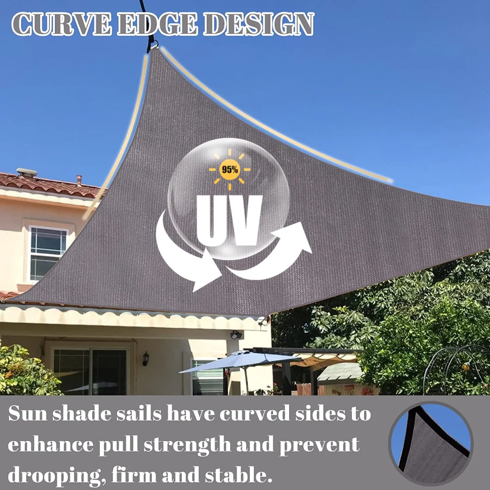 Waterproof Sun Shade Sail Canopy Rectangle UV Block Sun Shelter For Outdoor Garden Patio Backyard Terraza Awning Privacy Screen thumbnail 4