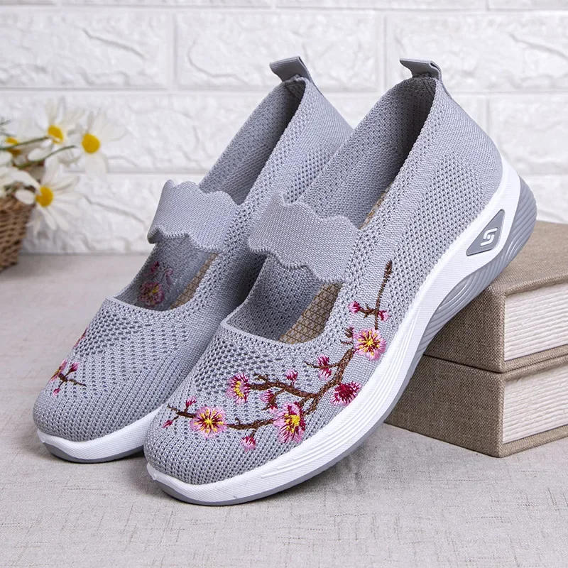 ​Women's Shoes 2025 Summer Casual Sneakers Breathable Embroidered Chunky Sole Affordable Free Shipping​ thumbnail 4