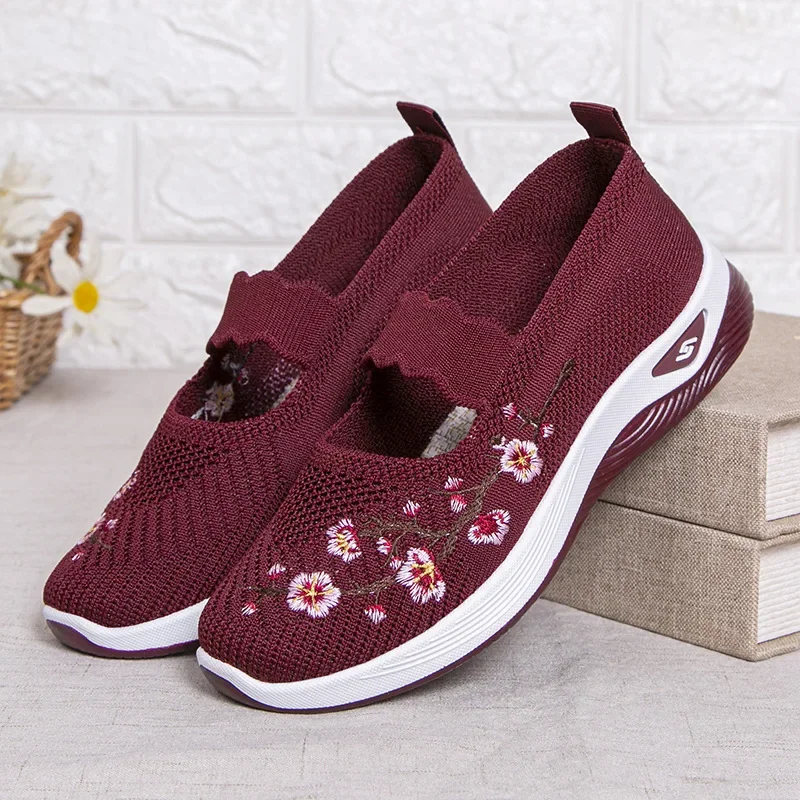 ​Women's Shoes 2025 Summer Casual Sneakers Breathable Embroidered Chunky Sole Affordable Free Shipping​ thumbnail 2