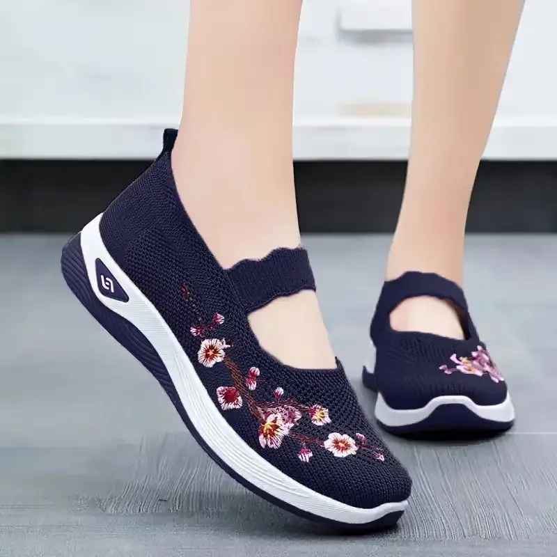 ​Women's Shoes 2025 Summer Casual Sneakers Breathable Embroidered Chunky Sole Affordable Free Shipping​ thumbnail 6
