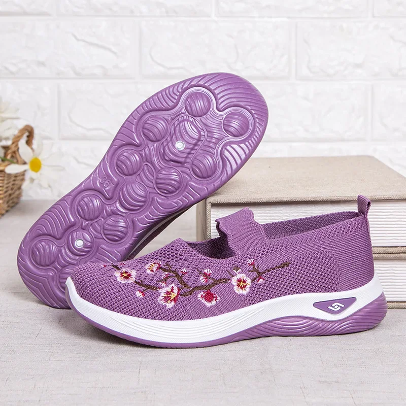 ​Women's Shoes 2025 Summer Casual Sneakers Breathable Embroidered Chunky Sole Affordable Free Shipping​ thumbnail 3