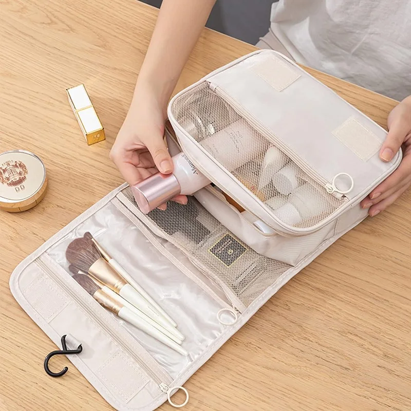 Travel Makeup Bag High Capacity Toiletries Storage Pouch Travel Make Up Organizer Waterproof Beauty Bag Bathroom Wash Bag thumbnail 2