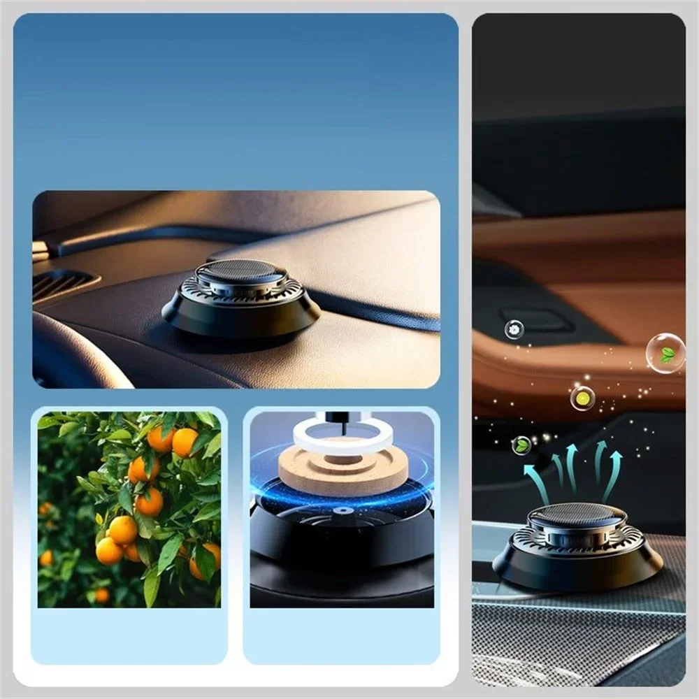 Solar Powered Car Aromatherapy Solar automatic rotation Car Air Freshener Fragrance Car Ornaments Car Diffuser for Essential Oil thumbnail 6