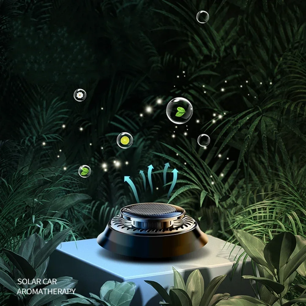 Solar Powered Car Aromatherapy Solar automatic rotation Car Air Freshener Fragrance Car Ornaments Car Diffuser for Essential Oil thumbnail 5