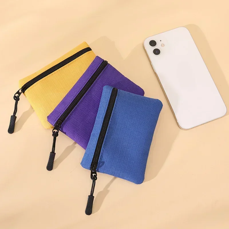 Canvas Mini Coin Purse Simple Zipper Kid Storage Pouch Money Pocket Solid Color Coin Key Bag Women Men Cute Wallet Mini Purse thumbnail 4
