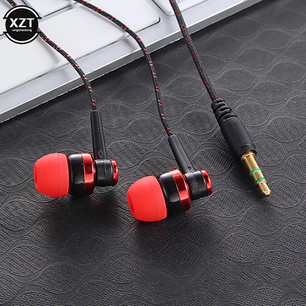 1pc Wired Earphone Stereo In-Ear 3.5mm Nylon Weave Cable Earphone Headset For Laptop Smartphone Gifts Headphones thumbnail 4