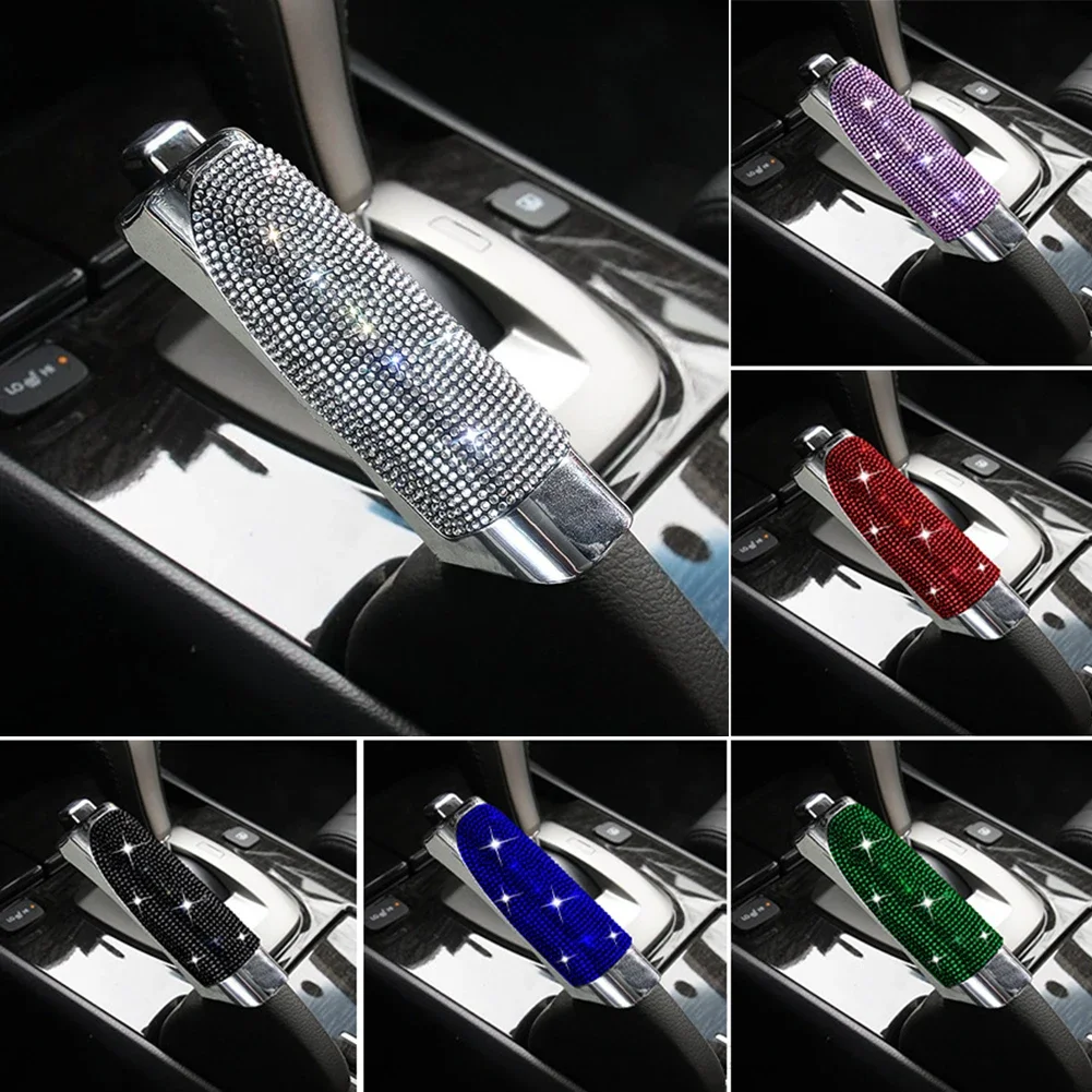Universal Crystal Car Handbrake Covers Anti-slip Auto Gear Shift Collars Bling Diamond Car Interior Accessories for Woman thumbnail 2