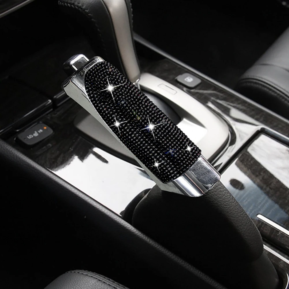 Universal Crystal Car Handbrake Covers Anti-slip Auto Gear Shift Collars Bling Diamond Car Interior Accessories for Woman thumbnail 4