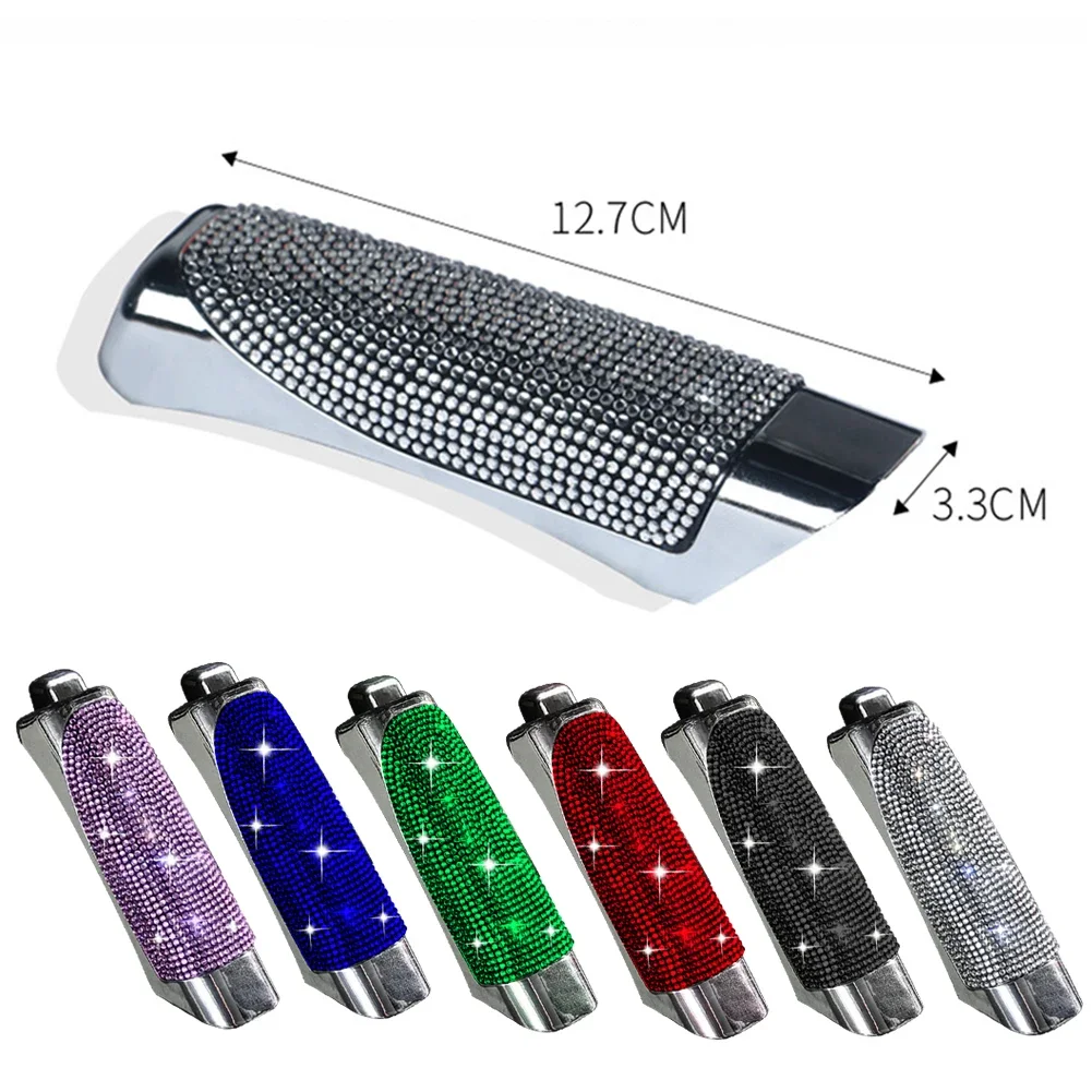 Universal Crystal Car Handbrake Covers Anti-slip Auto Gear Shift Collars Bling Diamond Car Interior Accessories for Woman thumbnail 6