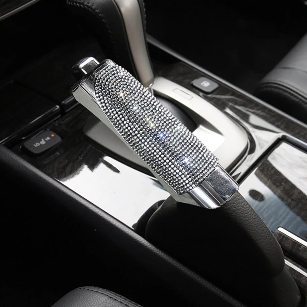 Universal Crystal Car Handbrake Covers Anti-slip Auto Gear Shift Collars Bling Diamond Car Interior Accessories for Woman thumbnail 3