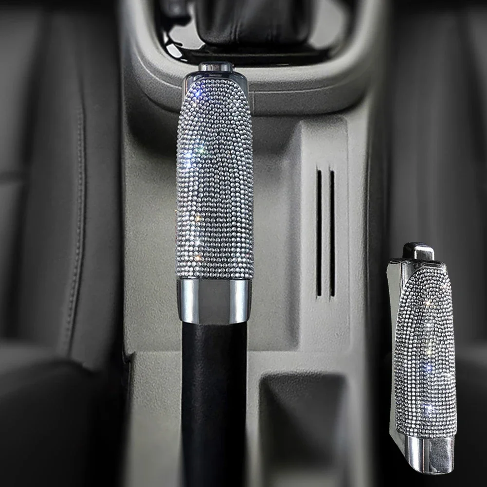 Universal Crystal Car Handbrake Covers Anti-slip Auto Gear Shift Collars Bling Diamond Car Interior Accessories for Woman thumbnail 5