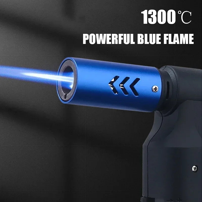 HONEST Metal Gas Lighter Jet Butane Cigar Lighter Windproof Kitchen Pipe BBQ Jewelry Welding Lighter Men's Outdoor Gadgets thumbnail 3