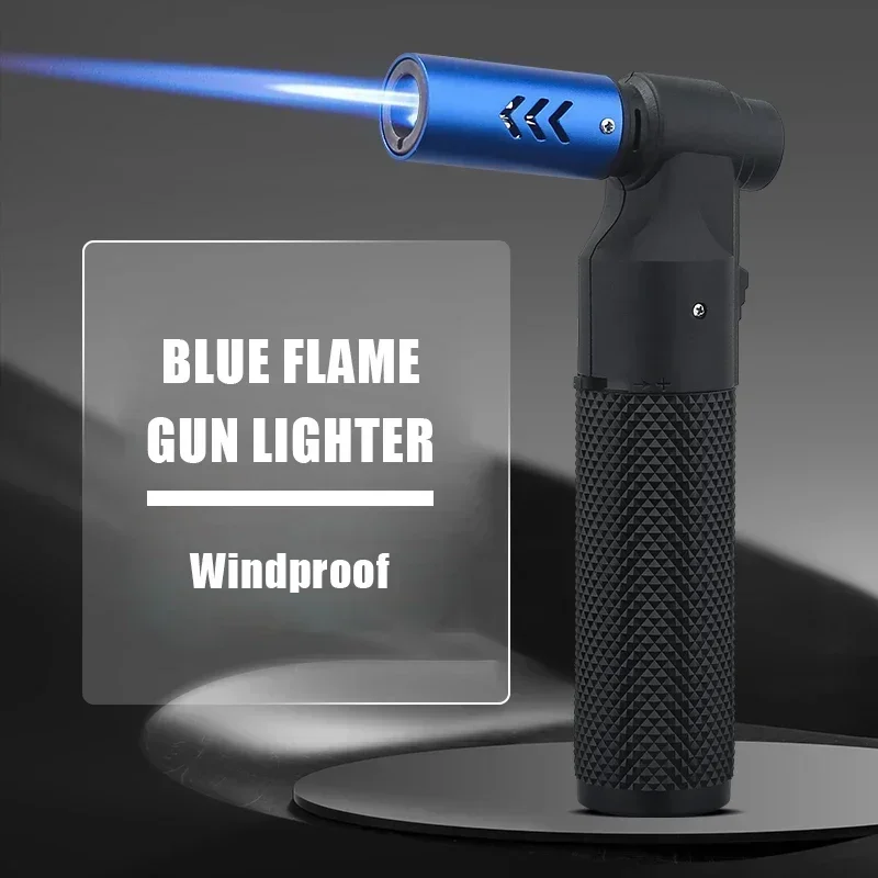 HONEST Metal Gas Lighter Jet Butane Cigar Lighter Windproof Kitchen Pipe BBQ Jewelry Welding Lighter Men's Outdoor Gadgets thumbnail 2