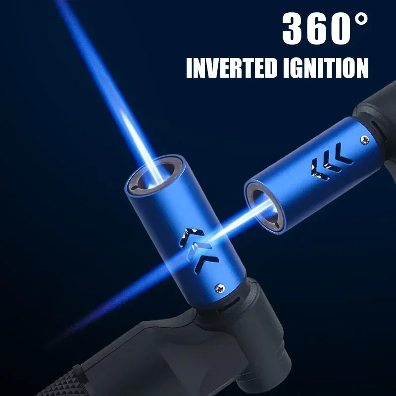 HONEST Metal Gas Lighter Jet Butane Cigar Lighter Windproof Kitchen Pipe BBQ Jewelry Welding Lighter Men's Outdoor Gadgets thumbnail 6