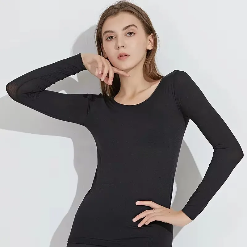 Women traceless thermal underwear set unisex intimate pajamas ultra-thin winter constant temperature long sleeve lingerie 2 piec thumbnail 6