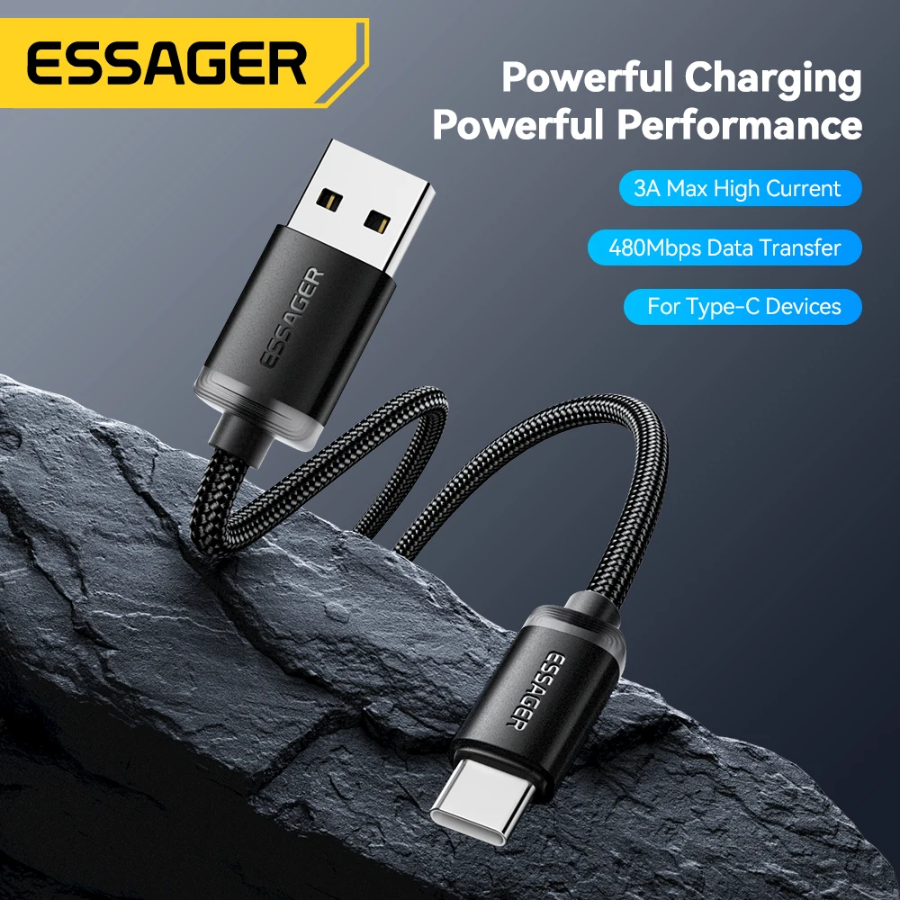 Essager 3A USB Type C Cable For Iphone 15 plus Huawei Mate60 P60 Fast Charging Wire USB-C Charger Data Cord For  Xiaomi  Samsung thumbnail 2