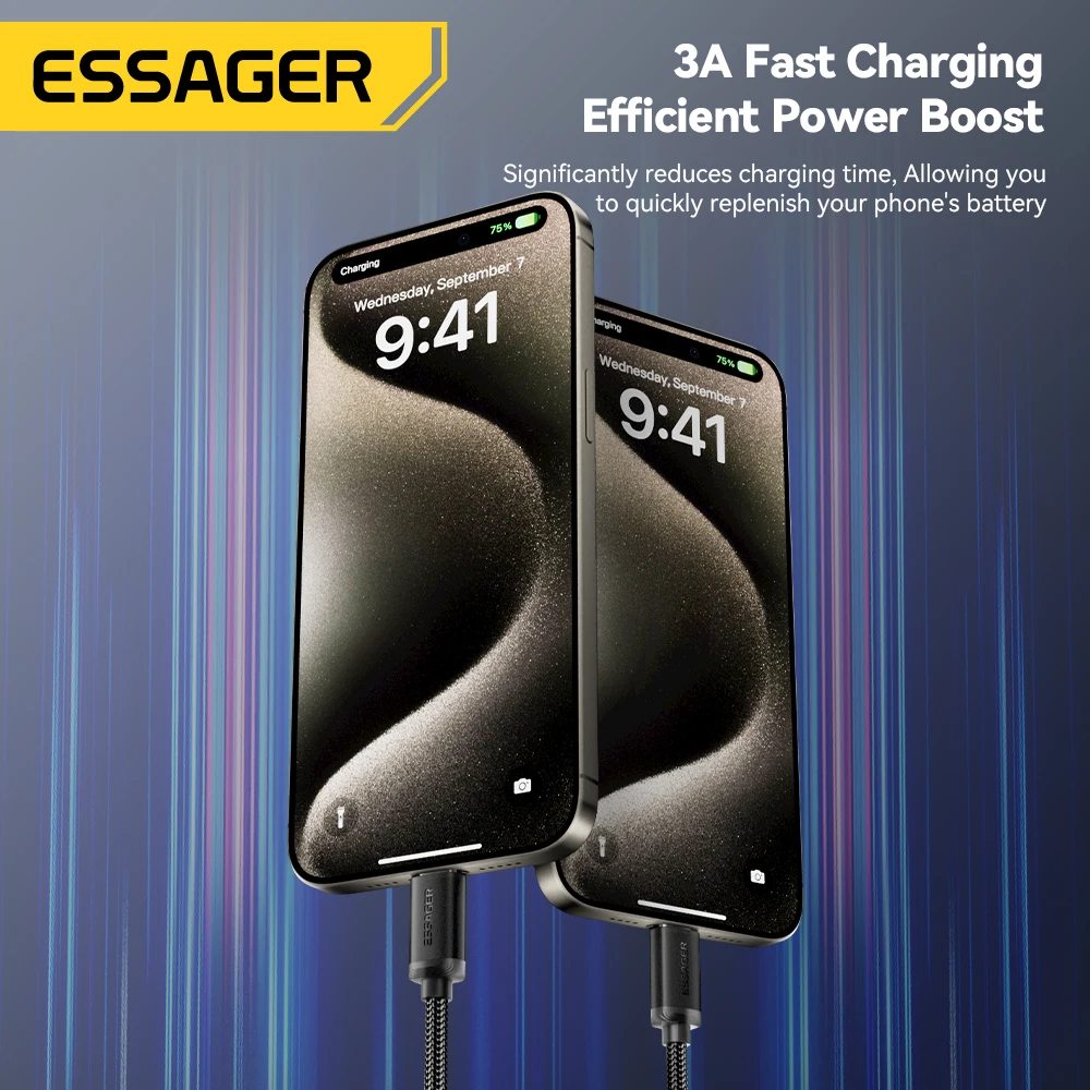 Essager 3A USB Type C Cable For Iphone 15 plus Huawei Mate60 P60 Fast Charging Wire USB-C Charger Data Cord For  Xiaomi  Samsung thumbnail 3