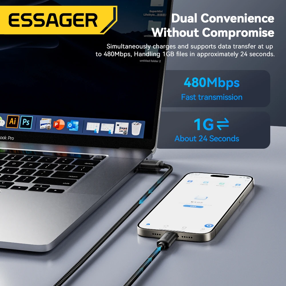 Essager 3A USB Type C Cable For Iphone 15 plus Huawei Mate60 P60 Fast Charging Wire USB-C Charger Data Cord For  Xiaomi  Samsung thumbnail 6