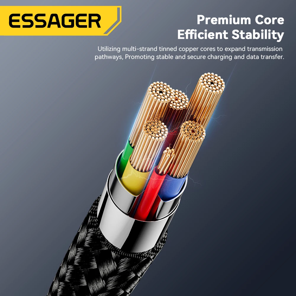 Essager 3A USB Type C Cable For Iphone 15 plus Huawei Mate60 P60 Fast Charging Wire USB-C Charger Data Cord For  Xiaomi  Samsung thumbnail 5