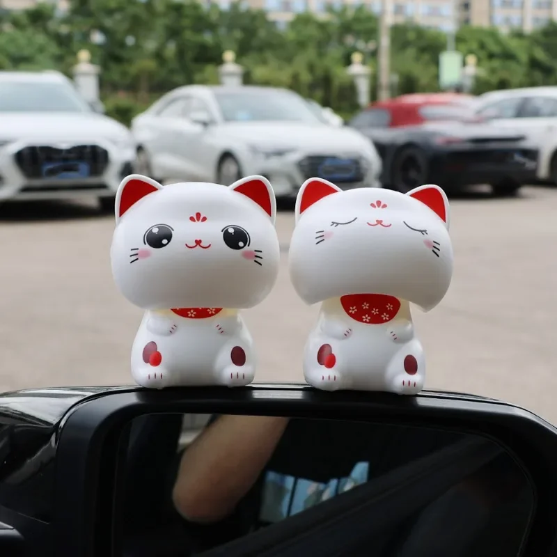 Solar Powered Cute Nod Head Cat Wealth Waving Decoration Cute Swinging Nodding Ornaments for Car Desktop Decorations Gift Doll thumbnail 6