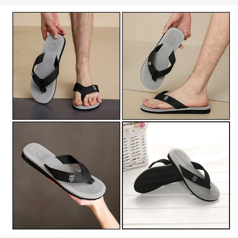 Flip-Flops For Men 2024 Summer Anti-Skid Breathable Home Outdoor Comfortable Slippers Daily Casual Men Flip-Flops Beach Slippers thumbnail 4