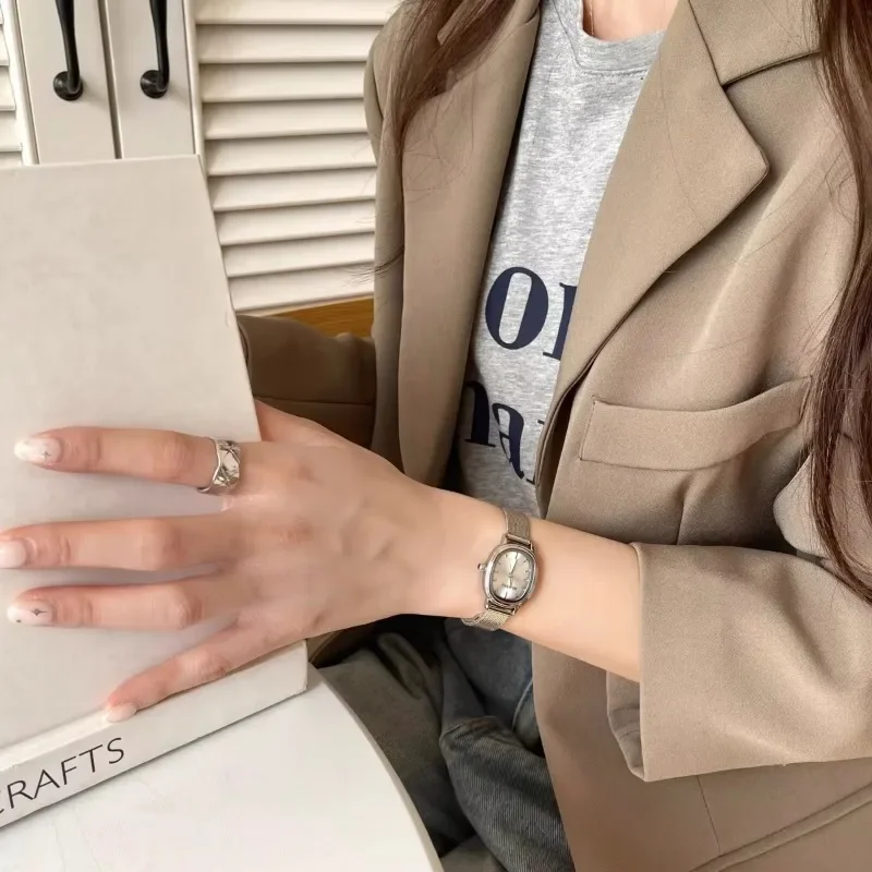 Small Oval Dial Green Watch Simple Stainless Steel Ladies Wristwatches Brand Women Luxury Gift Quartz Watch Dropshipping thumbnail 3