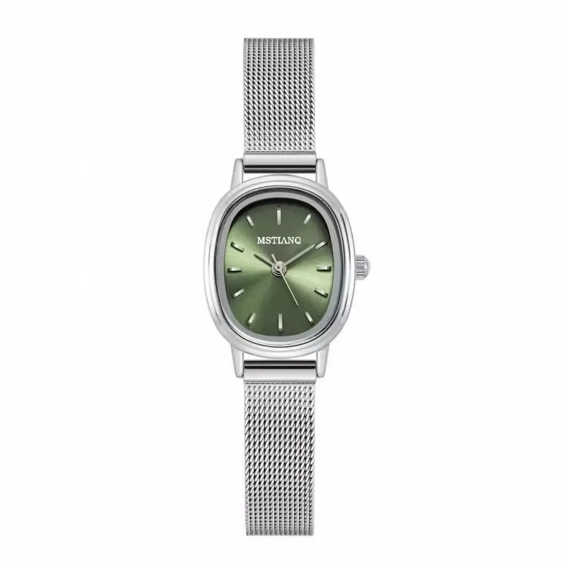 Small Oval Dial Green Watch Simple Stainless Steel Ladies Wristwatches Brand Women Luxury Gift Quartz Watch Dropshipping thumbnail 5