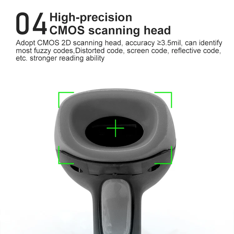 1D 2D Barcode Scanner Wired 2.4G Wireless Bluetooth Bar Code Reader Handheld Portable Scanning For Supermarket Logistics Product thumbnail 4