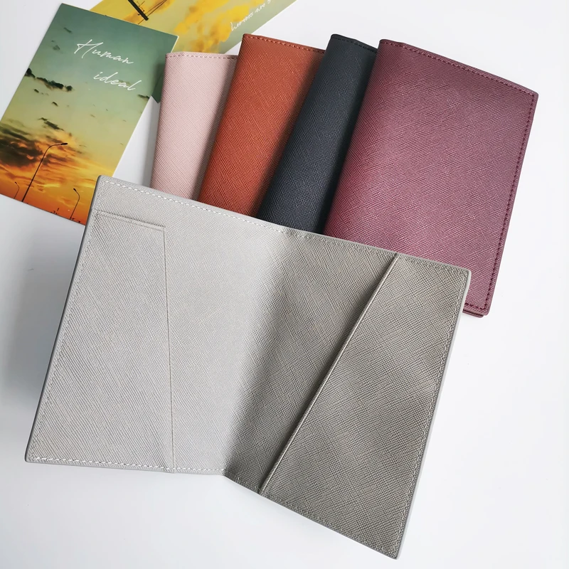 Lightweight portable multicolors saffiano pu leather passport clip travel ticket clip versatile multifunctional passport holder thumbnail 6