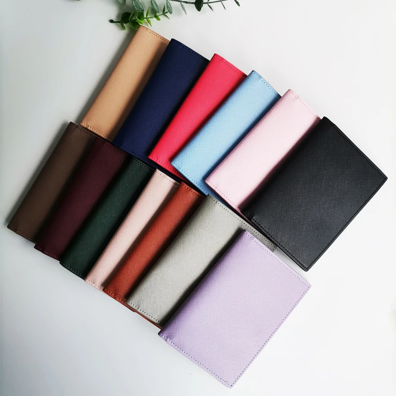 Lightweight portable multicolors saffiano pu leather passport clip travel ticket clip versatile multifunctional passport holder thumbnail 5