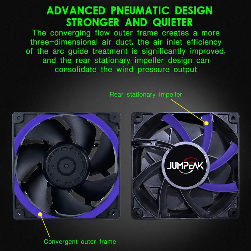 12V 3500RPM 5000RPM High Speed 12038 120mm Fan Two Ball Bearing 12cm Cooling Fans For Server Workstation BTC Mining Cabinet Case thumbnail 4