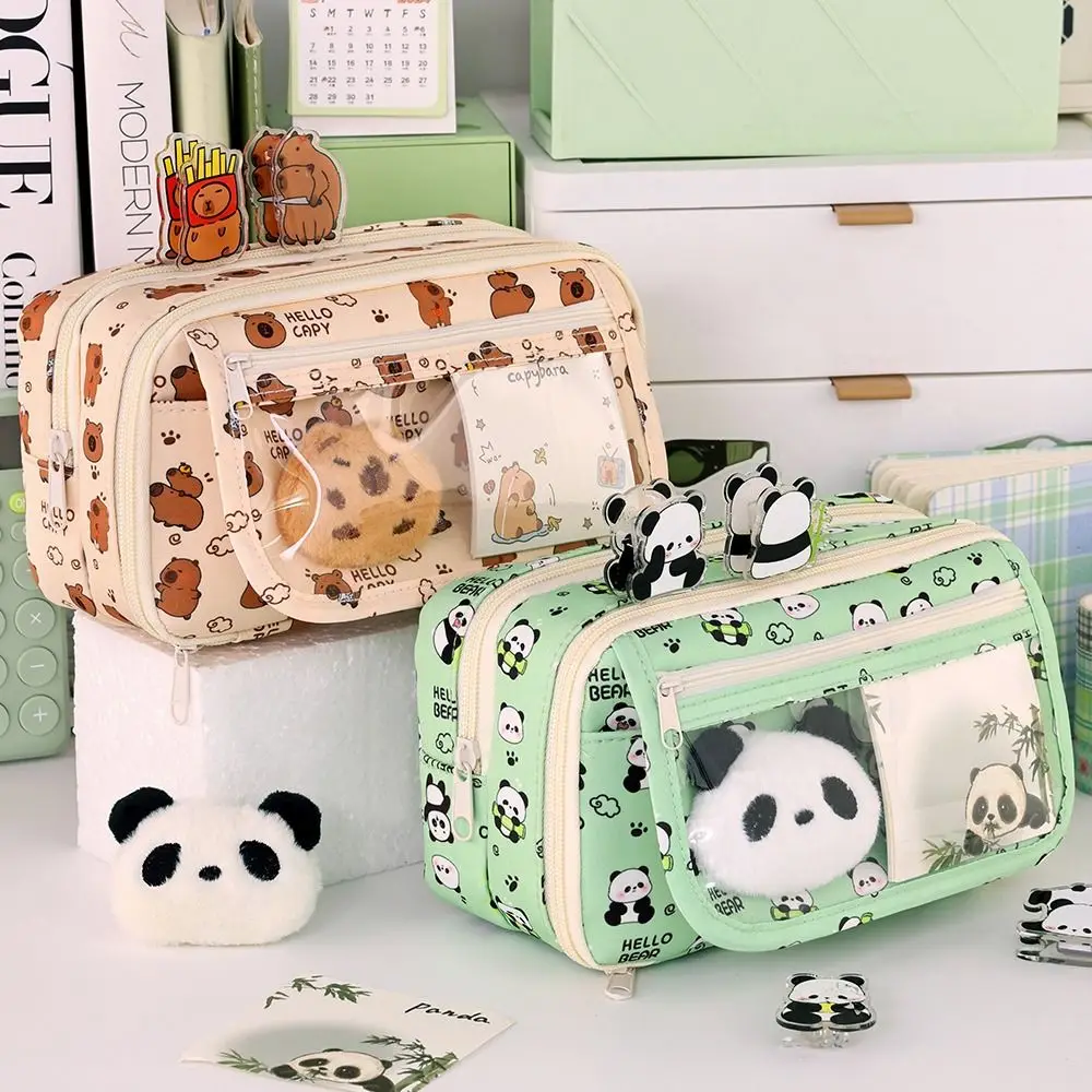 Multi Functional Capybara/Panda Pen Bag Large Capacity Nine-Layer Pencil Case Dirt-proof Stationery Bag School Office thumbnail 5