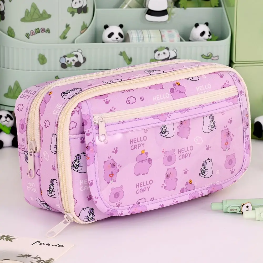 Multi Functional Capybara/Panda Pen Bag Large Capacity Nine-Layer Pencil Case Dirt-proof Stationery Bag School Office thumbnail 2