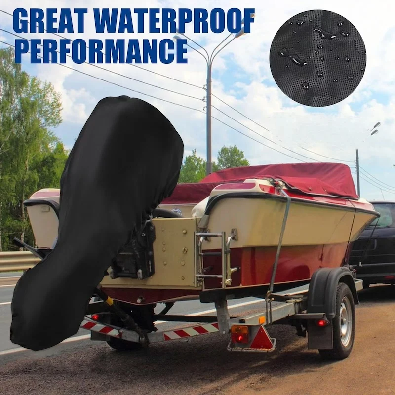 210D 6-225HP Waterproof Motor Engine Boat Cover UV Oxford Yacht Full Outboard Anti Dustproof Cover Marine Engine Protector thumbnail 3
