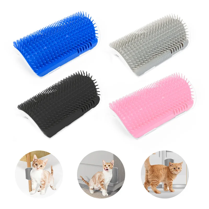 Cat Brush Comb Cat Toy with Catnip Cat Wall Brush Corner Cat Scratcher Massage Self Groomer Comb Pet Brush Corner cat scrubber thumbnail 3
