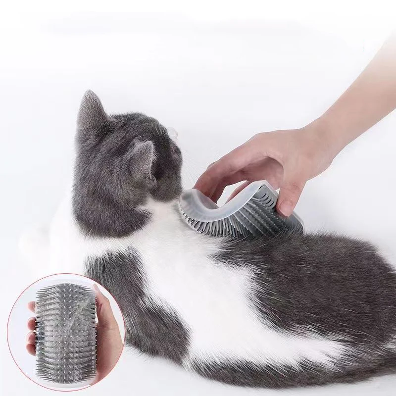 Cat Brush Comb Cat Toy with Catnip Cat Wall Brush Corner Cat Scratcher Massage Self Groomer Comb Pet Brush Corner cat scrubber thumbnail 2