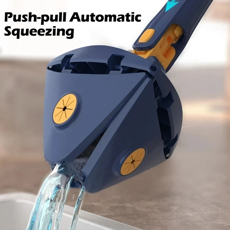 UNTIOR Telescopic Triangle Mop 360° Rotatable Spin Cleaning Mop Squeeze Wet and Dry Use Water Absorption Home Floor Tools thumbnail 5