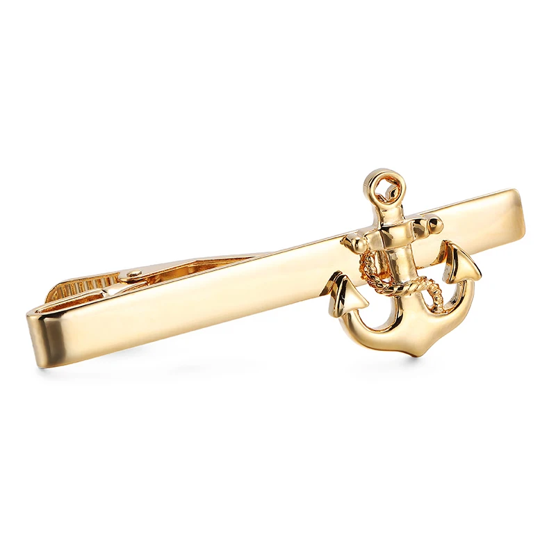 New copper material boat anchor tie clip fashion brand men's wedding tie pin clothing accessories wholesale thumbnail 5
