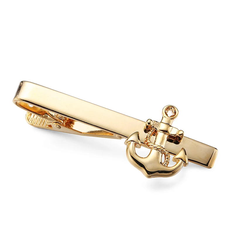 New copper material boat anchor tie clip fashion brand men's wedding tie pin clothing accessories wholesale thumbnail 4