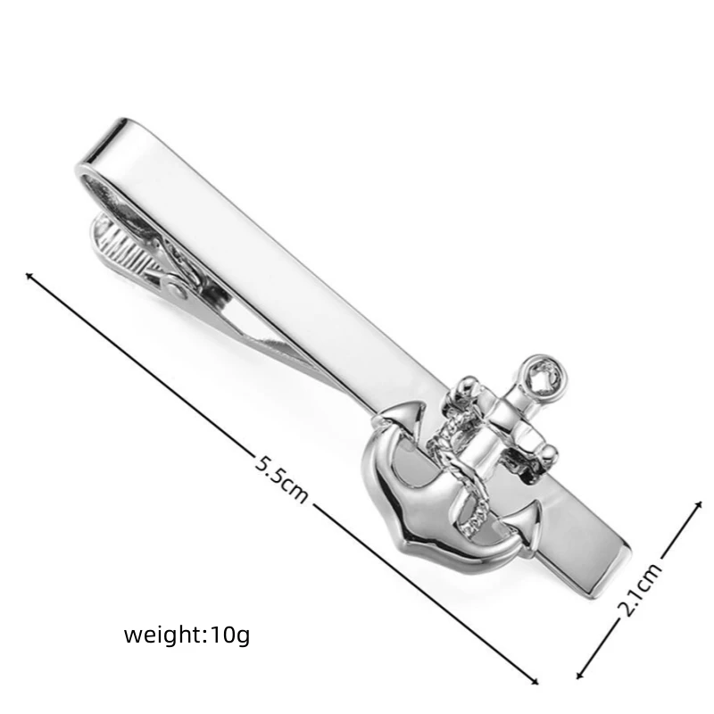 New copper material boat anchor tie clip fashion brand men's wedding tie pin clothing accessories wholesale thumbnail 3