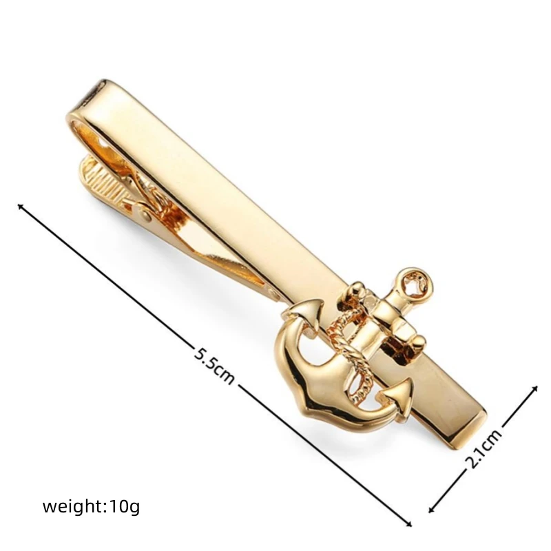 New copper material boat anchor tie clip fashion brand men's wedding tie pin clothing accessories wholesale thumbnail 6